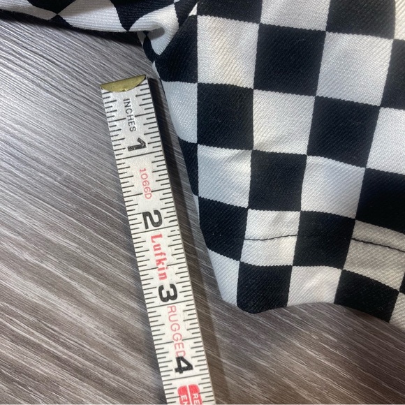 Hot Topic Checkered Utility Shortalls Black White Size S - Picture 11 of 14